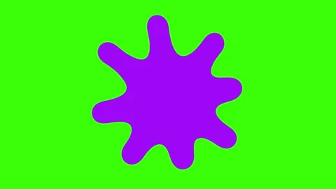 Colorful Paint Splatter Animation - 2D Emboss Effect on Green Screen Stock Footage 313434451