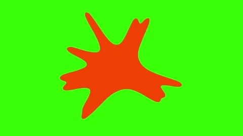 Colorful Paint Splatter Animation - 2D Emboss Effect on Green Screen Stock Footage 313434459