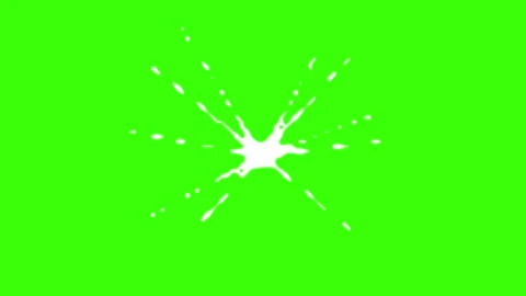 Colorful Paint Splatter Animation - 2D Emboss Effect on Green Screen Stock Footage 313434460