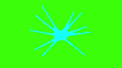 Colorful Paint Splatter Animation - 2D Emboss Effect on Green Screen Stock Footage 313434461
