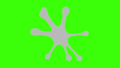 Colorful Paint Splatter Animation - 2D Emboss Effect on Green Screen Stock Footage 313434462
