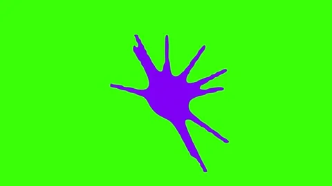 Colorful Paint Splatter Animation - 2D Emboss Effect on Green Screen Stock Footage 313434464