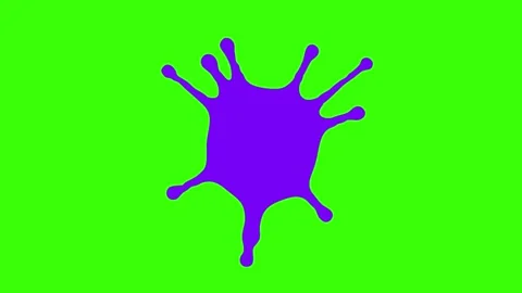 Colorful Paint Splatter Animation - 2D Emboss Effect on Green Screen Stock Footage 313434465