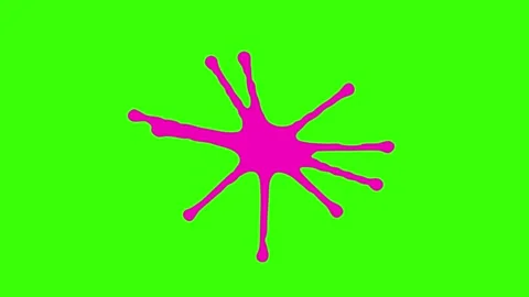 Colorful Paint Splatter Animation - 2D Emboss Effect on Green Screen Stock Footage 313434466