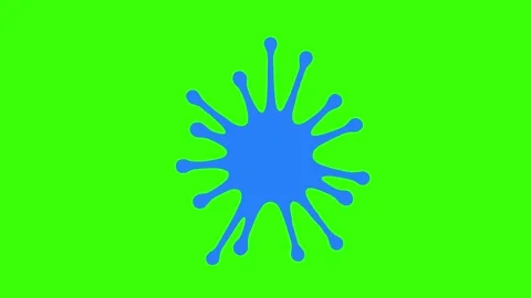 Colorful Paint Splatter Animation - 2D Emboss Effect on Green Screen Stock Footage 313434467