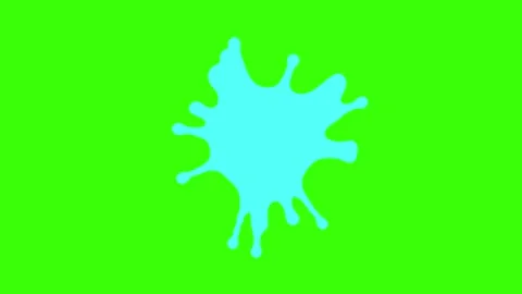 Colorful Paint Splatter Animation - 2D Emboss Effect on Green Screen Stock Footage 313434468
