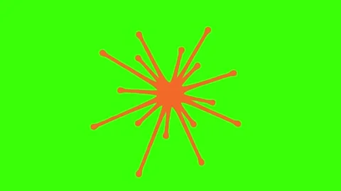 Colorful Paint Splatter Animation - 2D Emboss Effect on Green Screen Stock Footage 313434473