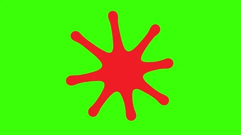 Colorful Paint Splatter Animation - 2D Emboss Effect on Green Screen Stock Footage 313434474