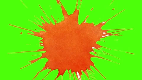 Colorful paint splatter on green background Video stock 341742657
