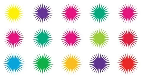 Colorful paint splatter set on white background Stock Illustration