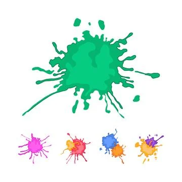 Colorful paint splatters creating abstract art backgrounds Illustrazione stock
