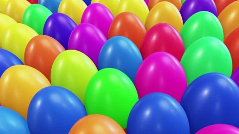 Colorful painted Easter chicken eggs looping 3D animation Видео 168472548