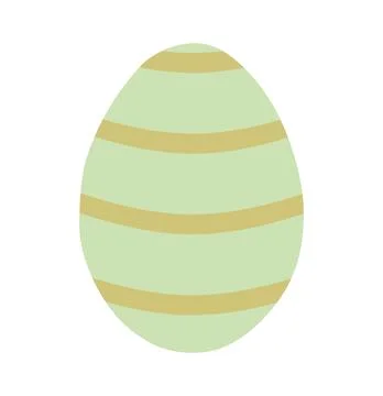 Colorful Painted Easter Egg isolated on White background. Decorated stripes.. Stock Illustration