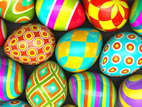 Colorful painted easter eggs Stock Illustration
