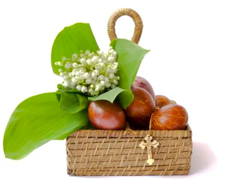 Colorful painted easter eggs Stock Photos