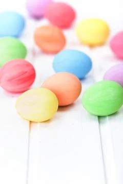 Colorful painted Easter eggs 스톡 사진