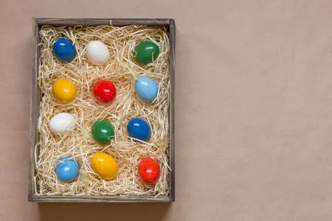 Colorful painted easter eggs Stock Photos