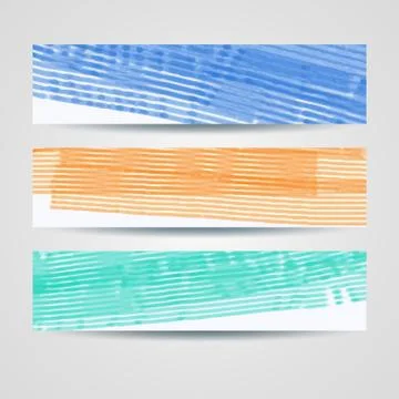 Colorful painted headers set Stock Illustration