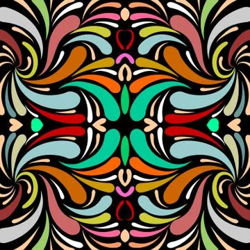 Colorful paisley seamless pattern. Vector floral patterned background. Hand d Stock Illustration