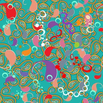 Colorful paisley seamless pattern. Vector ethnic ornamental brig イラスト素材