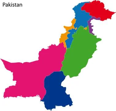 Colorful Pakistan map Stock Illustration