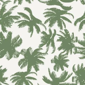 Colorful Palm Tree Seamless Pattern. Vector Stock Illustration