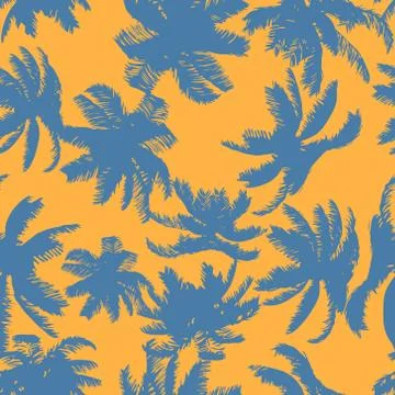 Colorful Palm Tree Seamless Pattern. Vector イラスト素材