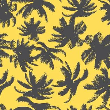 Colorful Palm Tree Seamless Pattern. Vector 스톡 일러스트