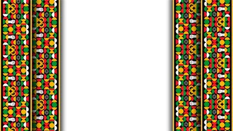 Colorful Pan African Pattern Border Template for Emancipation Day and Junet.. 스톡 일러스트
