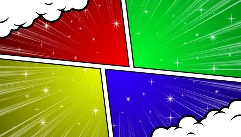 Colorful panel comic with blank set. Illustrazione stock