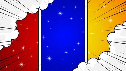 Colorful panel comic with blank set. Illustrazione stock