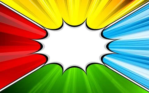 Colorful panel comic with blank set. Stock Illustration