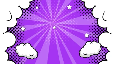 Colorful panels in a comic book style pop art background with clouds and stars Stock Footage 293261548