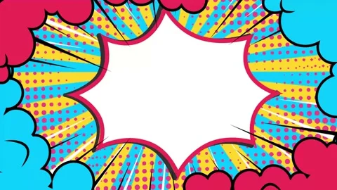 Colorful panels in a comic book style pop art background with space for text Stock Footage 293263923
