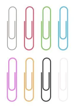 Colorful paper clip vector Stock Illustration