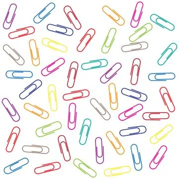 Colorful paper clips abstract vector background Stock Illustration
