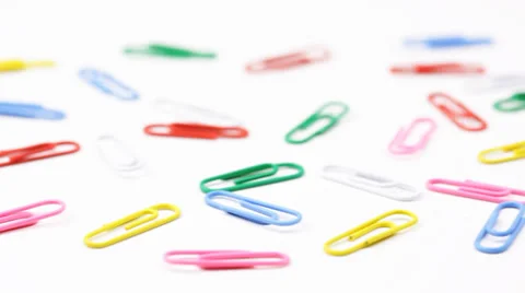 Colorful paper clips Stock Footage 34395968