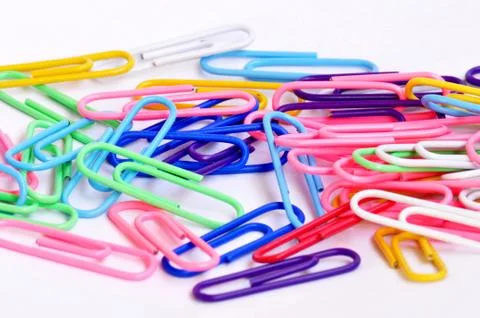 Colorful paper clips Stock Photos