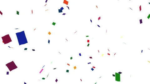 Colorful Paper Confetti Falling on White Background Stock Footage 343724348
