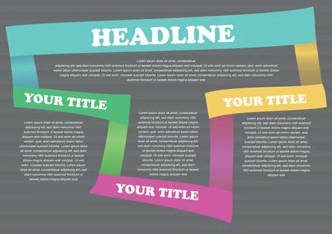 Colorful Paper folding Vector Layout Stock Illustration