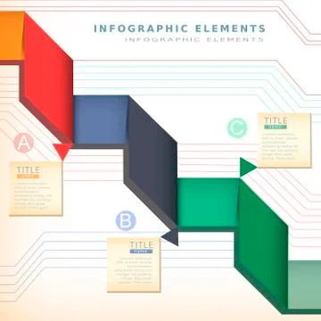 Colorful paper infographic elements Stock Illustration