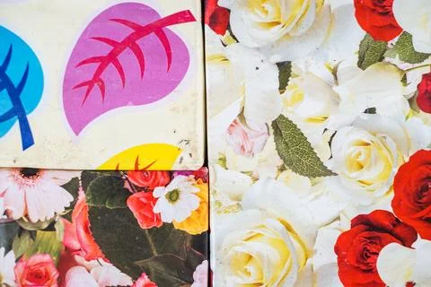 Colorful Paper Leaf Pattern Stock Photos