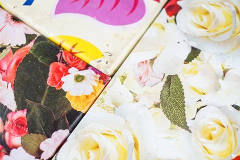 Colorful Paper Leaf Pattern Stock Photos