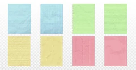 Colorful paper notebook with grid set Illustrazione stock