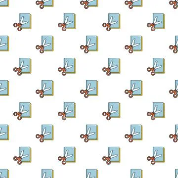 Colorful paper scissors pattern seamless イラスト素材
