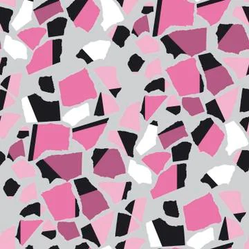 Colorful paper scraps flat vector seamless pattern Stock Illustration