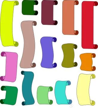 Colorful Paper scroll set Stock Illustration