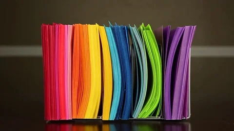 Colorful Paper Selection Stock Footage 79469859