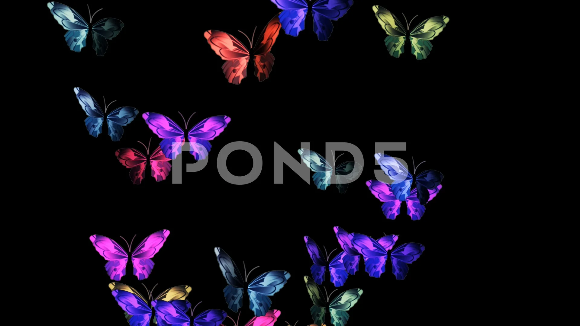 Colorful particle butterflies flying up ... | Stock Video | Pond5