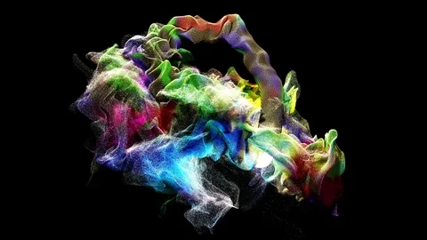 Colorful particle cloud Stock Footage 112100297